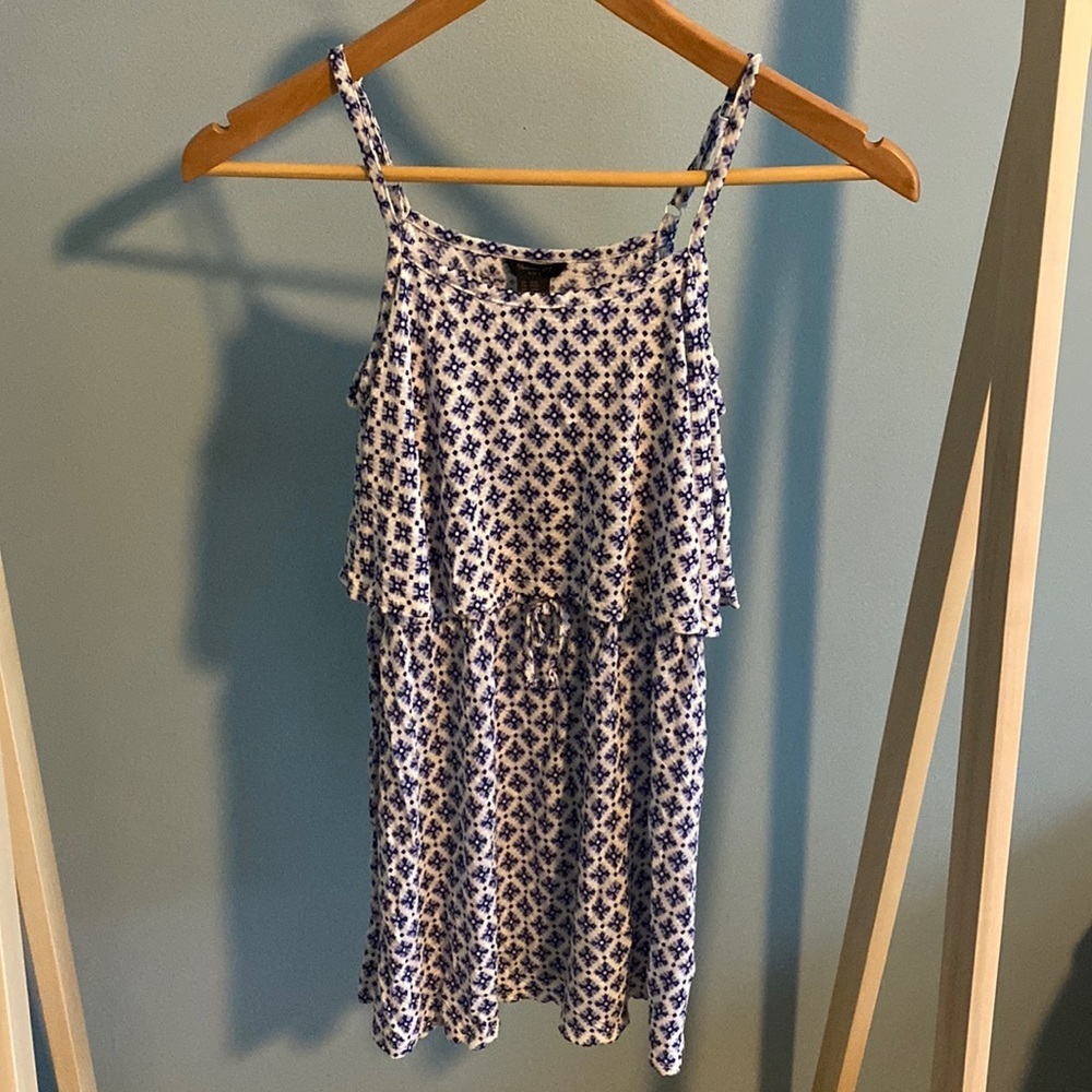 Forever 21 NEW Girls 11/12 Blue & White Floral Flowy Dress New with tags